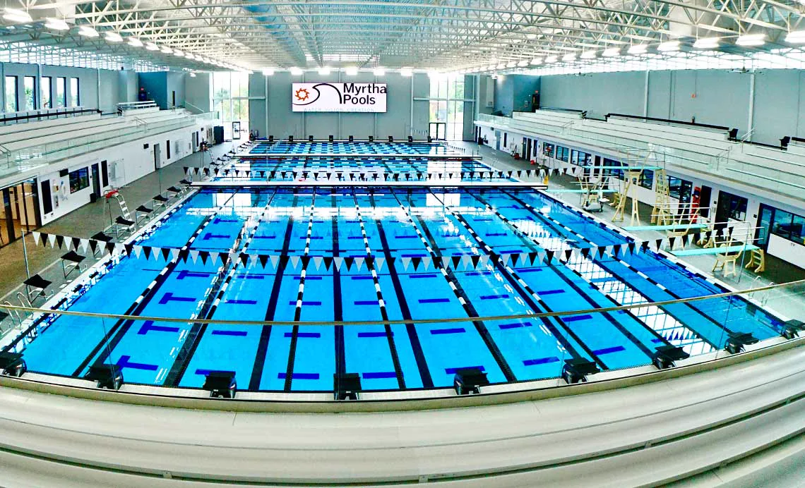 FMC Natatorium structural steel erection and construction progress photo 1
